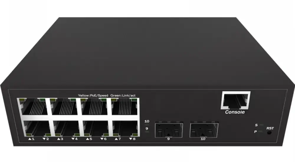 ESW-2GX8GT — a managed Layer 2+ Gigabit switch with 2×2.5G SFP ports