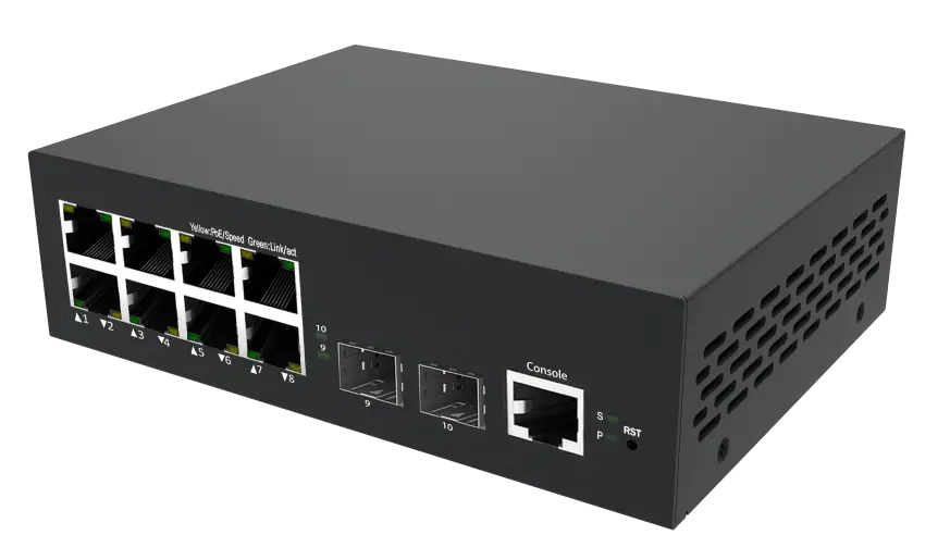 ESW-2GX8GT — a managed Layer 2+ Gigabit switch with 2×2.5G SFP ports
