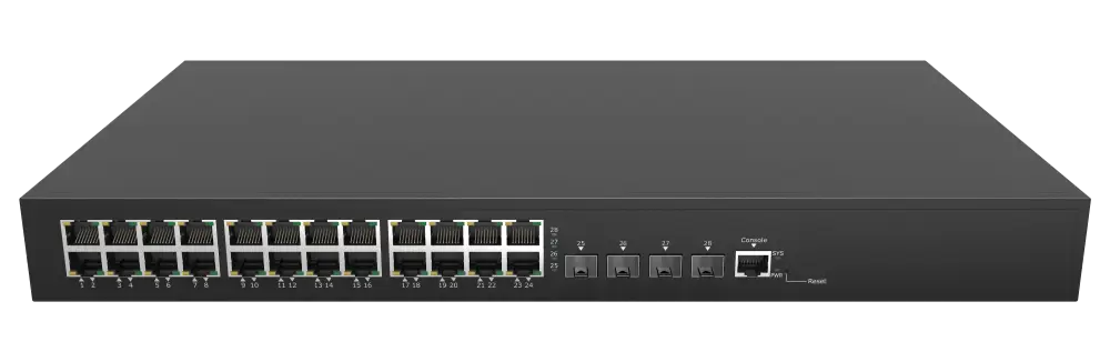 ESW-4GX24GT – 24×GE RJ45 + 4×1G/2.5G SFP, Layer 2+ managed switch