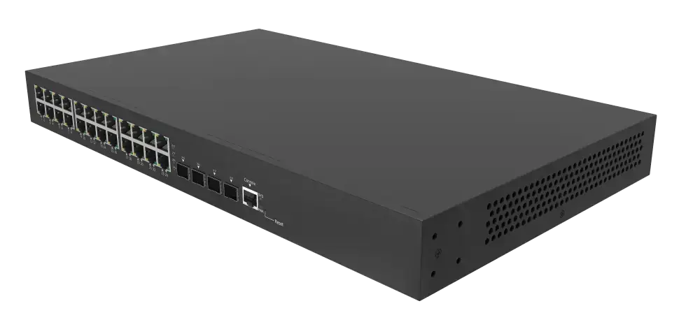 ESW-4GX24GT – 24×GE RJ45 + 4×1G/2.5G SFP, Layer 2+ managed switch