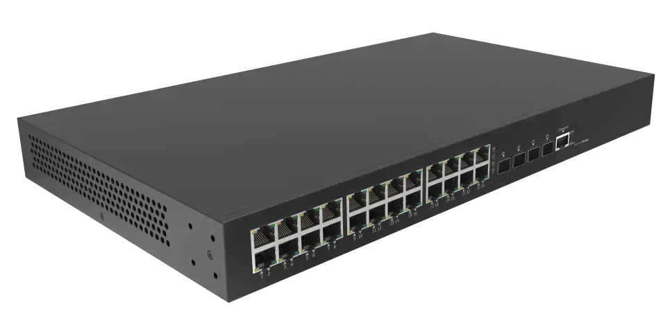ESW-4GX24GT – 24×GE RJ45 + 4×1G/2.5G SFP, Layer 2+ managed switch