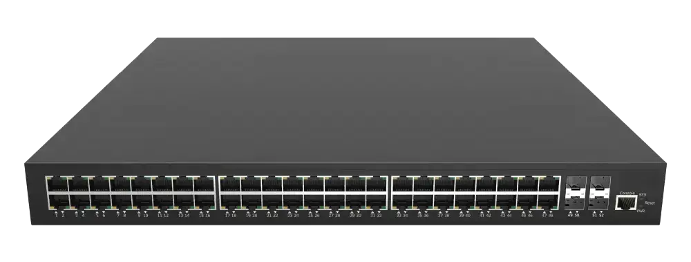 ESW-4GX48GT – L2+ switch with 48× GE RJ45 and 4× 1G/2.5G SFP ports, 144 Gbps