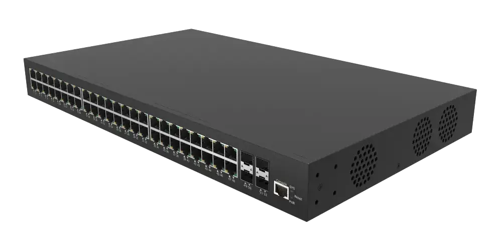 ESW-4GX48GT – L2+ switch with 48× GE RJ45 and 4× 1G/2.5G SFP ports, 144 Gbps