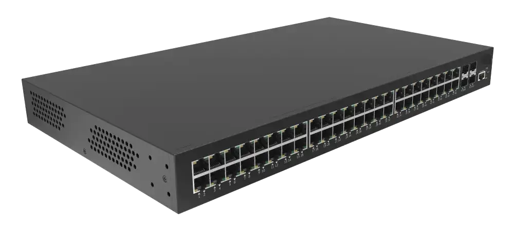 ESW-4GX48GT – L2+ switch with 48× GE RJ45 and 4× 1G/2.5G SFP ports, 144 Gbps