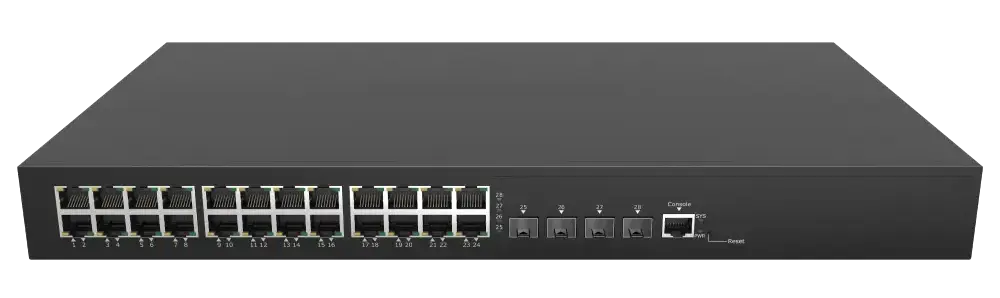 4NET ESW-4XS24GT Managed L2+ Switch 24×GE RJ45 + 4×10G SFP+, VLAN, QoS, IPv4/IPv6