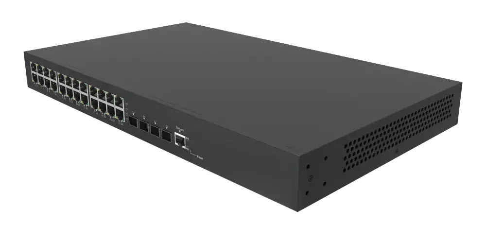 4NET ESW-4XS24GT Managed L2+ Switch 24×GE RJ45 + 4×10G SFP+, VLAN, QoS, IPv4/IPv6